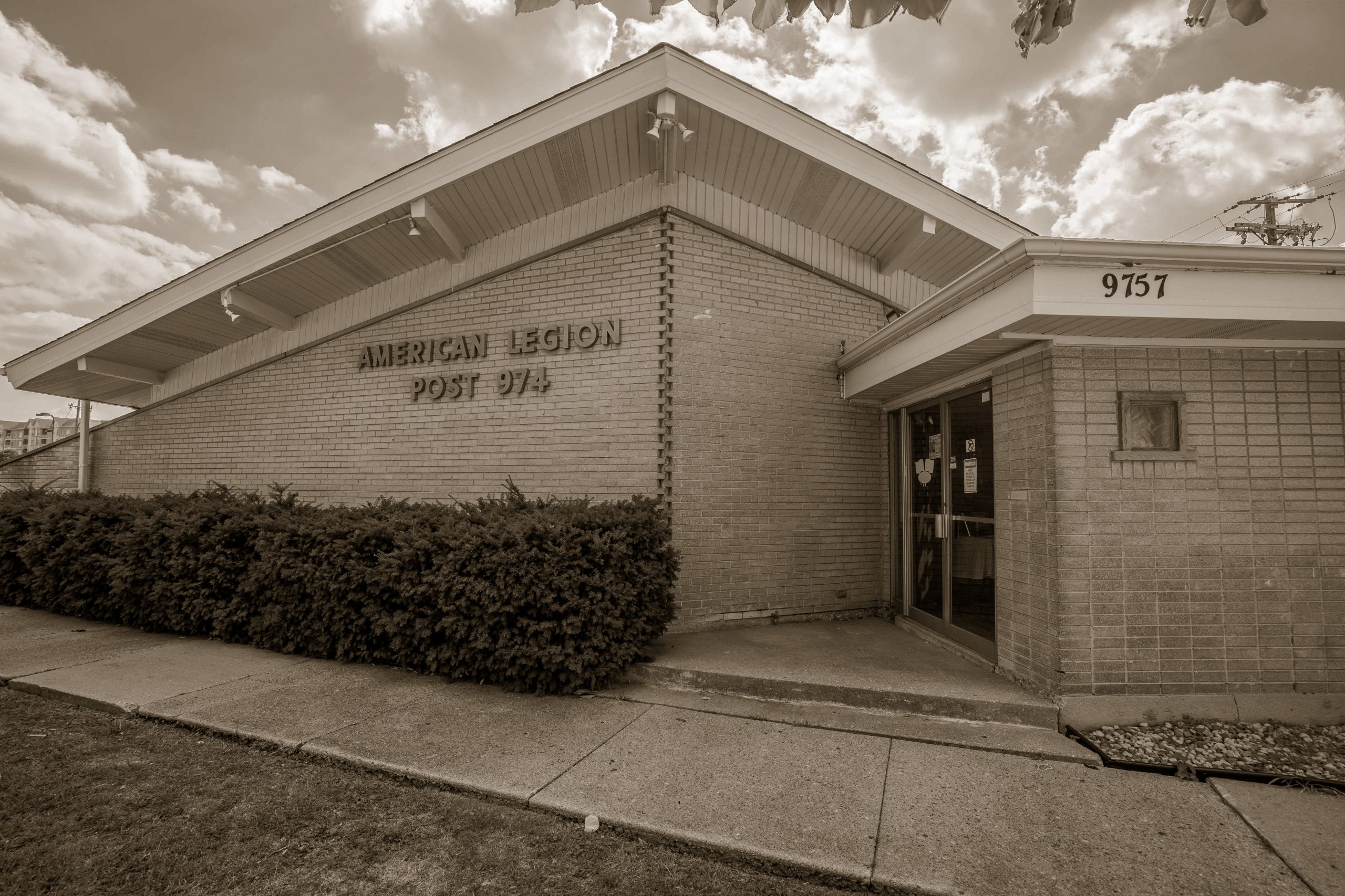 Exterior of American Legion Post 974, the venue for the Greater Chicago Post Card & Paper Show