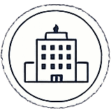 Hotel building icon for nearby lodging options