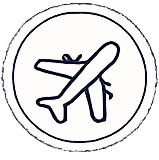 Airplane icon for O'Hare and Midway airport travel information