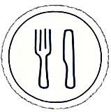 Fork and knife icon for nearby restaurants